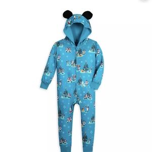 Disney Park Teal Holiday Character Hooded One-Piece with Ears